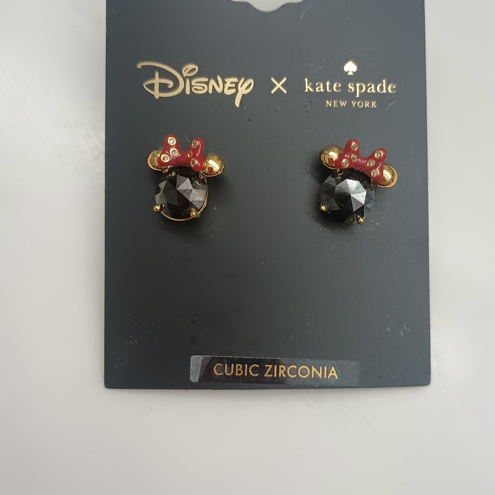 Disney Kate Spade Black and Red Minnie Earrings